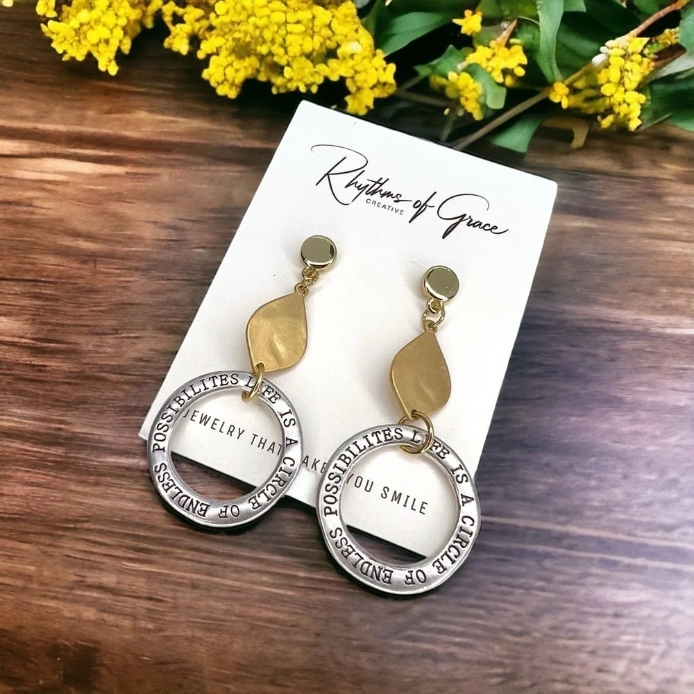 Endless Possibilities in Every Pair: Inspirational Kindness Dangle Earrings, NWT